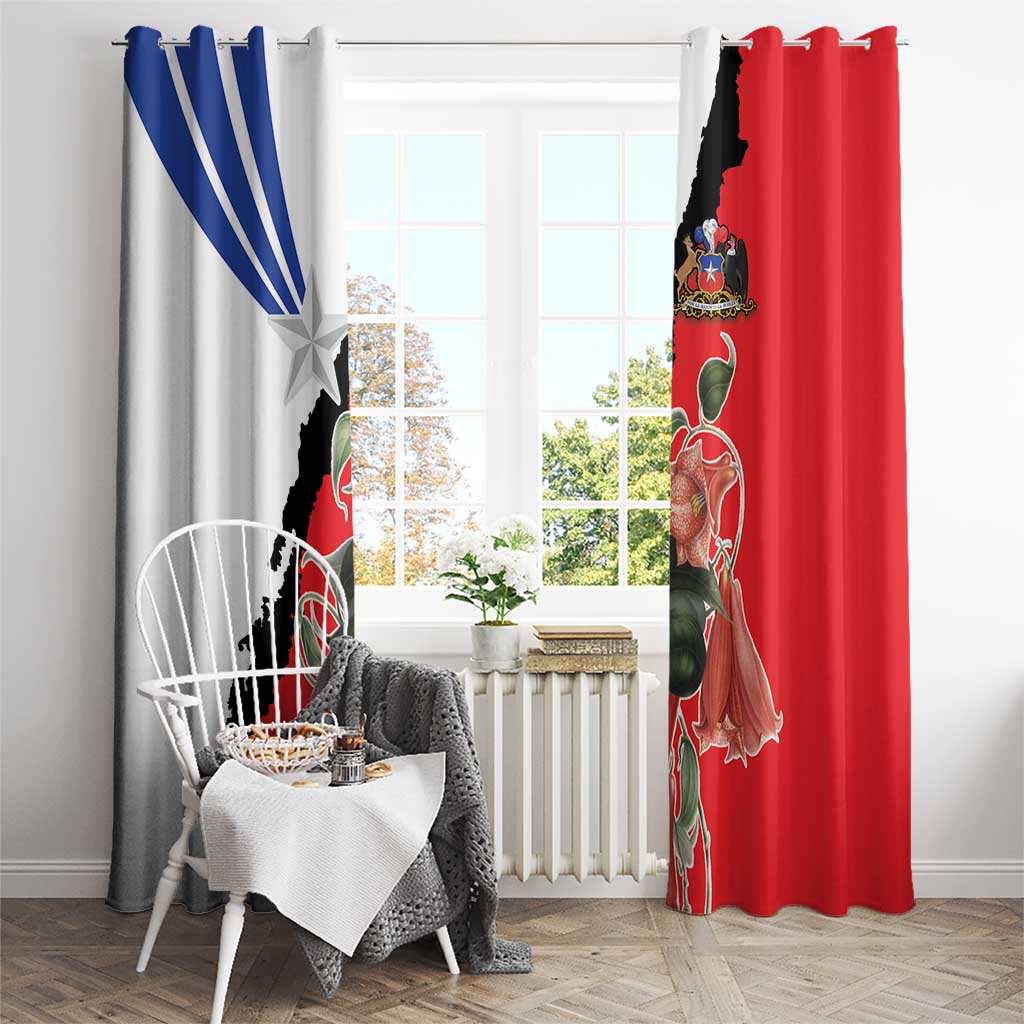 Chile Lapageria Rosea Window Curtain With Flag Color - Wonder Print Shop