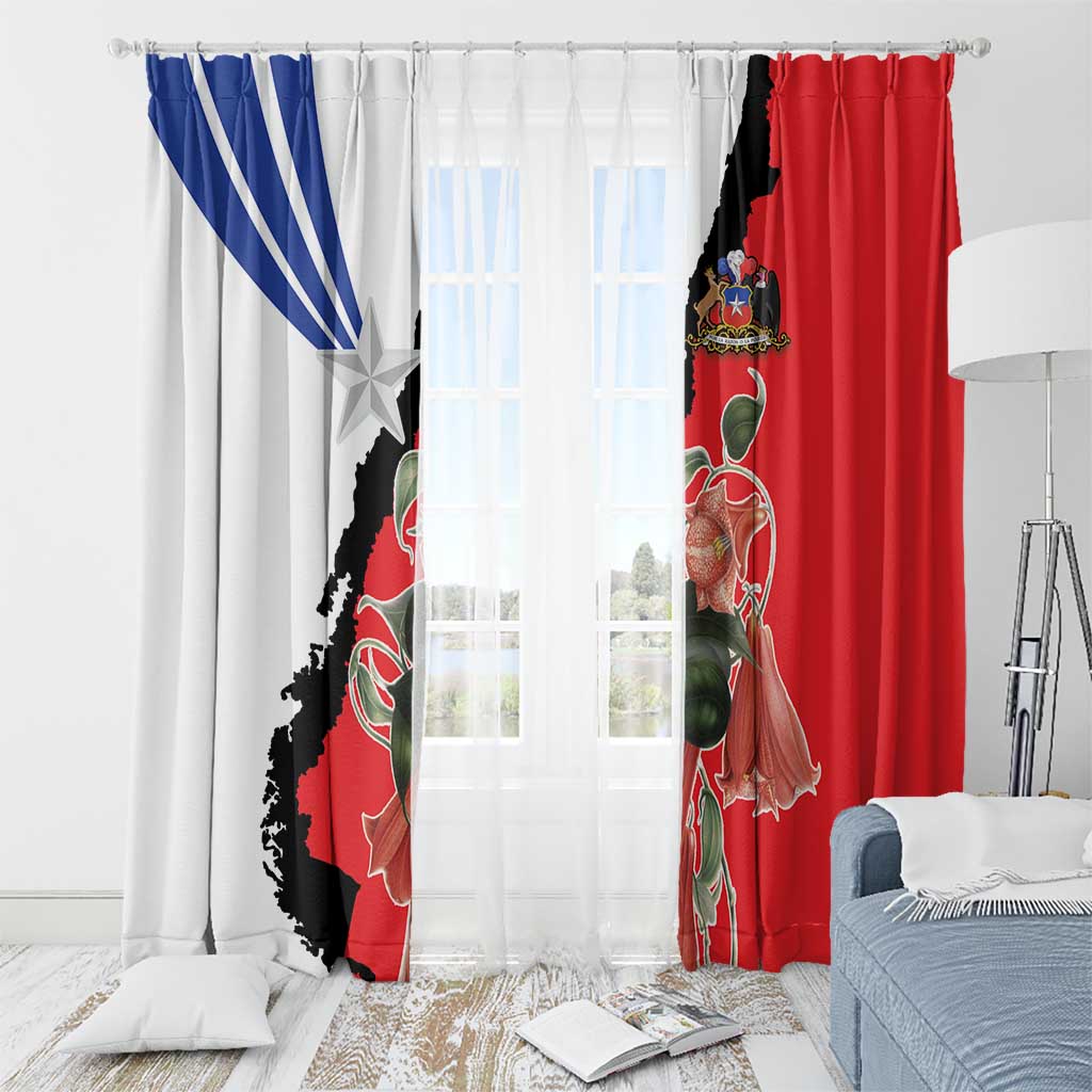 Chile Lapageria Rosea Window Curtain With Flag Color - Wonder Print Shop