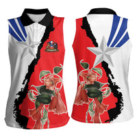 Chile Lapageria Rosea Women Sleeveless Polo Shirt With Flag Color - Wonder Print Shop