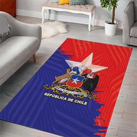 Chile Coat Of Arms Area Rug With Flag Style - Wonder Print Shop