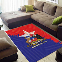 Chile Coat Of Arms Area Rug With Flag Style - Wonder Print Shop