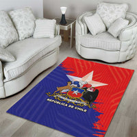 Chile Coat Of Arms Area Rug With Flag Style - Wonder Print Shop