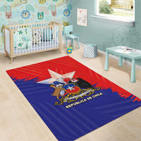 Chile Coat Of Arms Area Rug With Flag Style - Wonder Print Shop