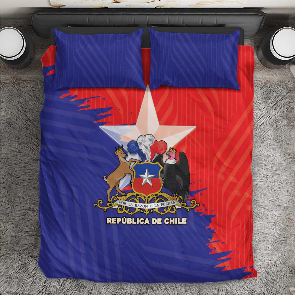 Chile Coat Of Arms Bedding Set With Flag Style - Wonder Print Shop