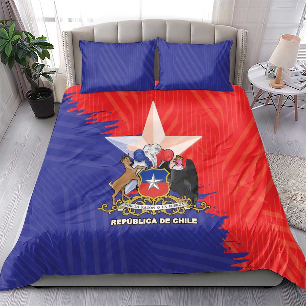 Chile Coat Of Arms Bedding Set With Flag Style - Wonder Print Shop