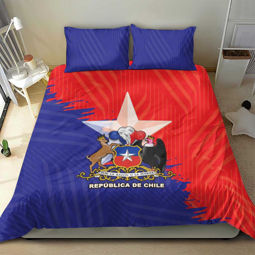 Chile Coat Of Arms Bedding Set With Flag Style - Wonder Print Shop