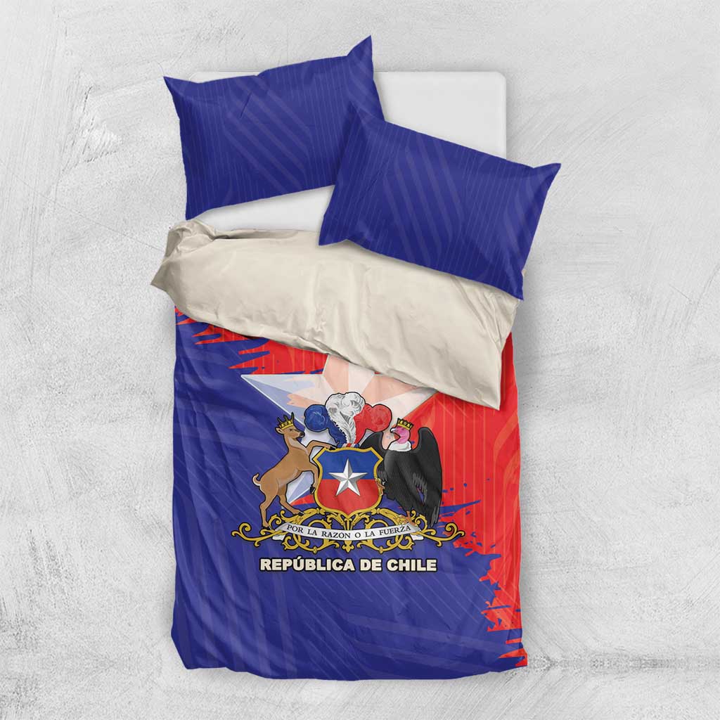 Chile Coat Of Arms Bedding Set With Flag Style - Wonder Print Shop
