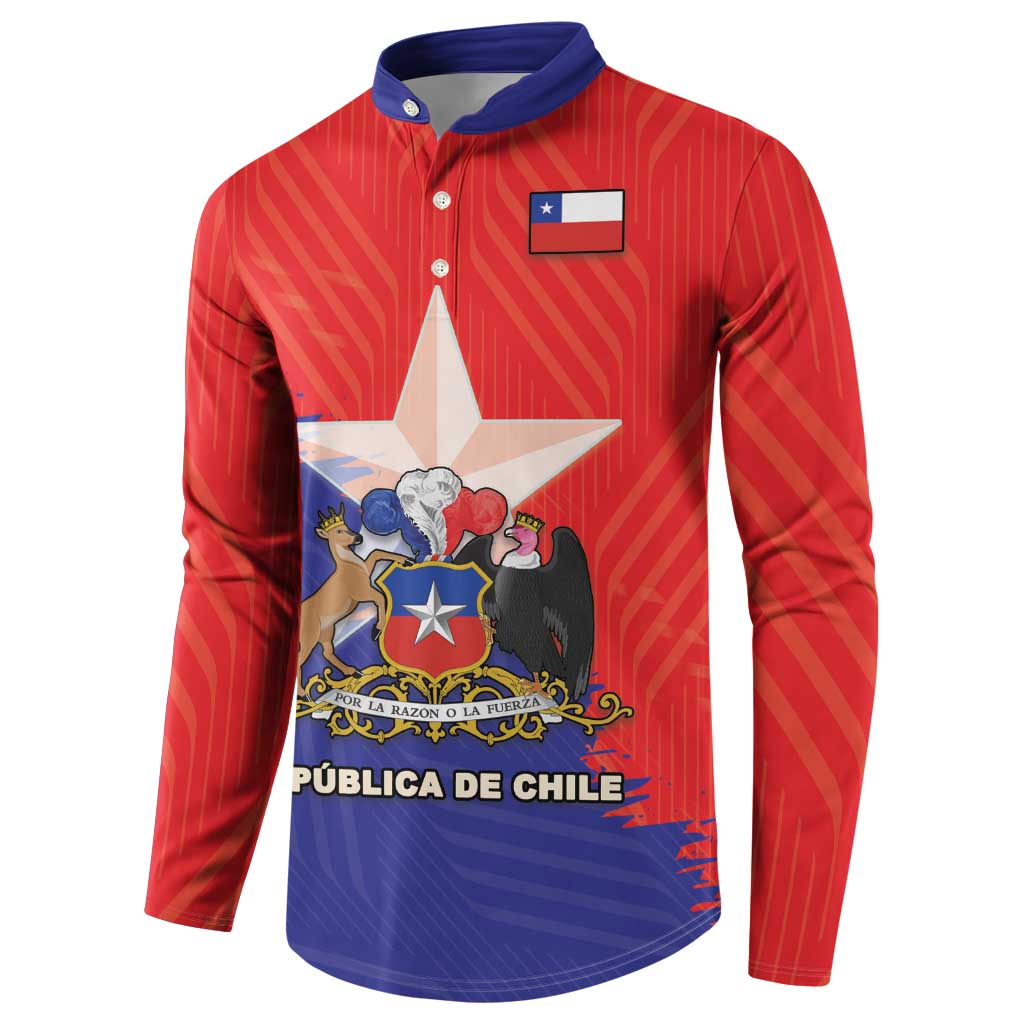 Chile Coat Of Arms Button Sweatshirt With Flag Style - Wonder Print Shop