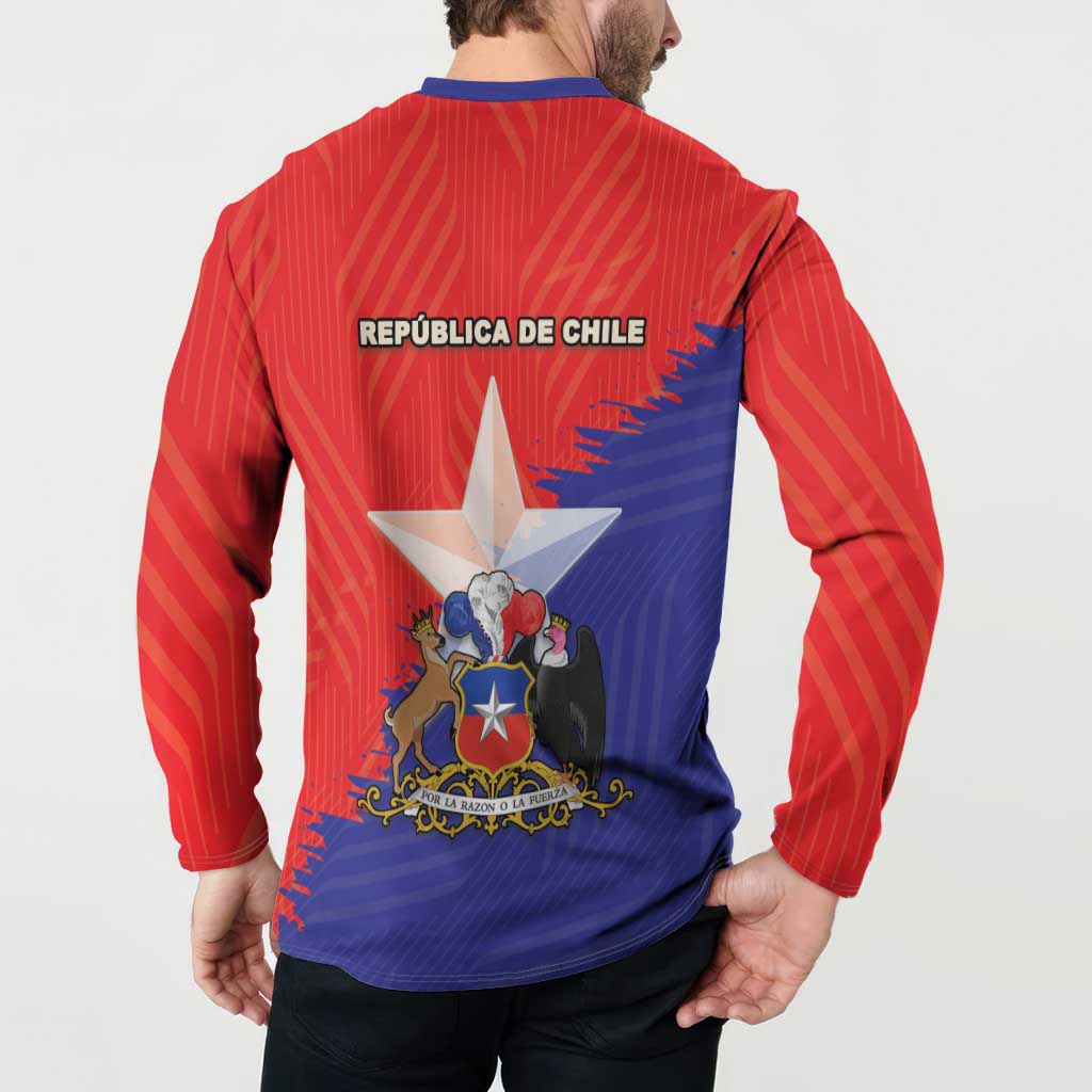 Chile Coat Of Arms Button Sweatshirt With Flag Style - Wonder Print Shop