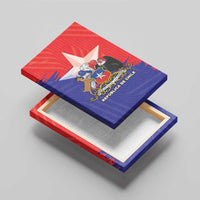 Chile Coat Of Arms Canvas Wall Art With Flag Style - Wonder Print Shop