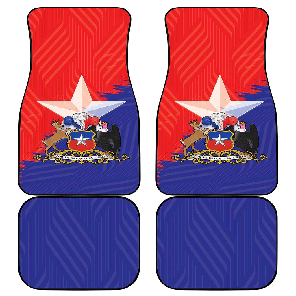 Chile Coat Of Arms Car Mats With Flag Style - Wonder Print Shop