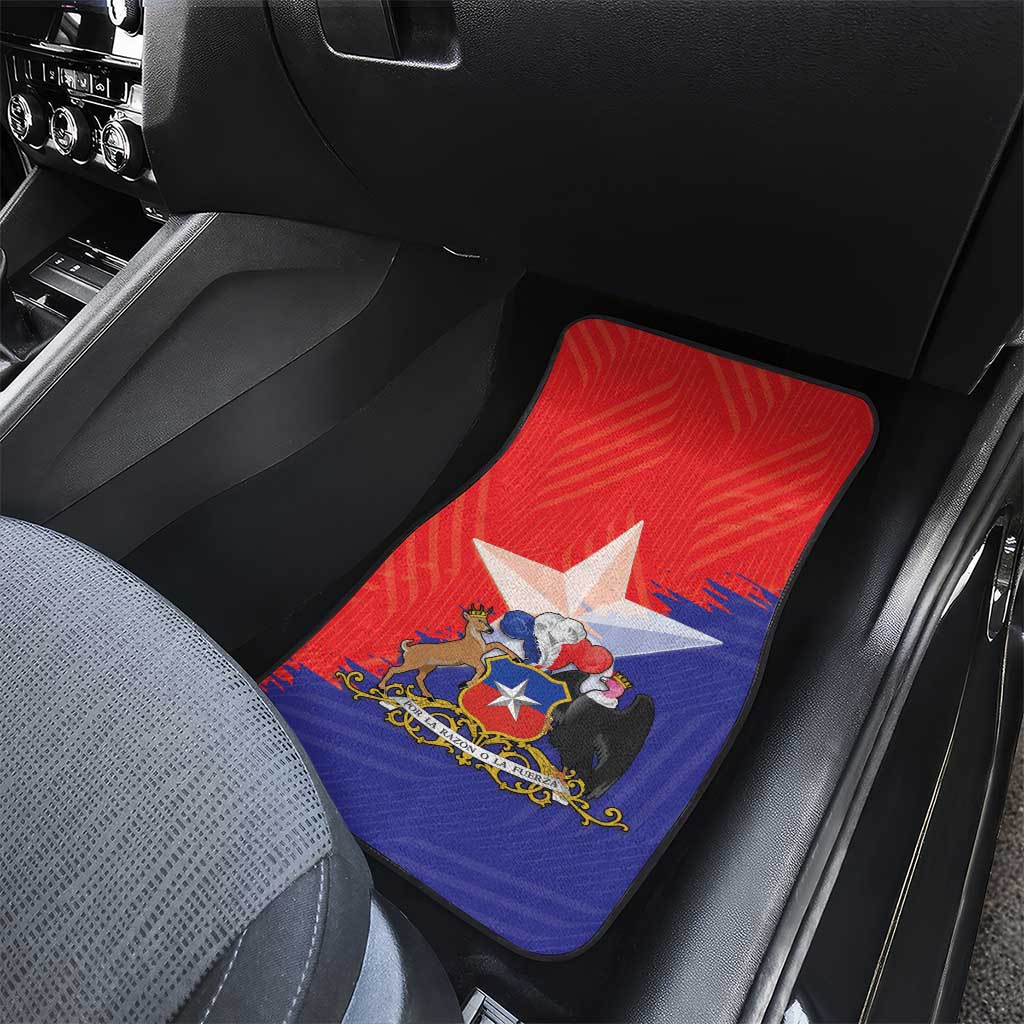 Chile Coat Of Arms Car Mats With Flag Style - Wonder Print Shop