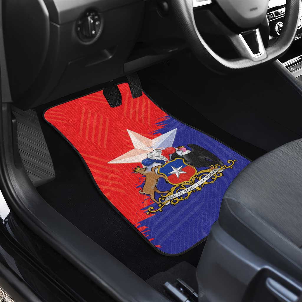 Chile Coat Of Arms Car Mats With Flag Style - Wonder Print Shop