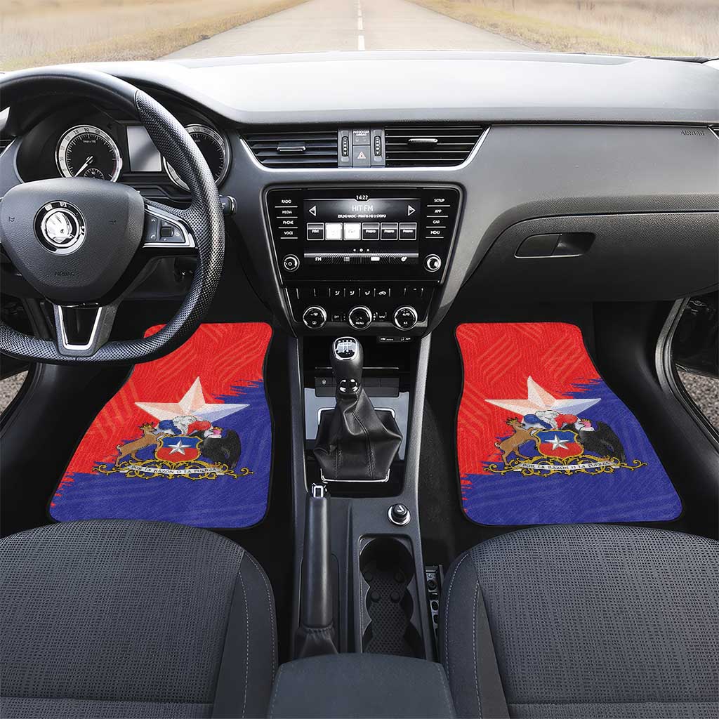 Chile Coat Of Arms Car Mats With Flag Style - Wonder Print Shop