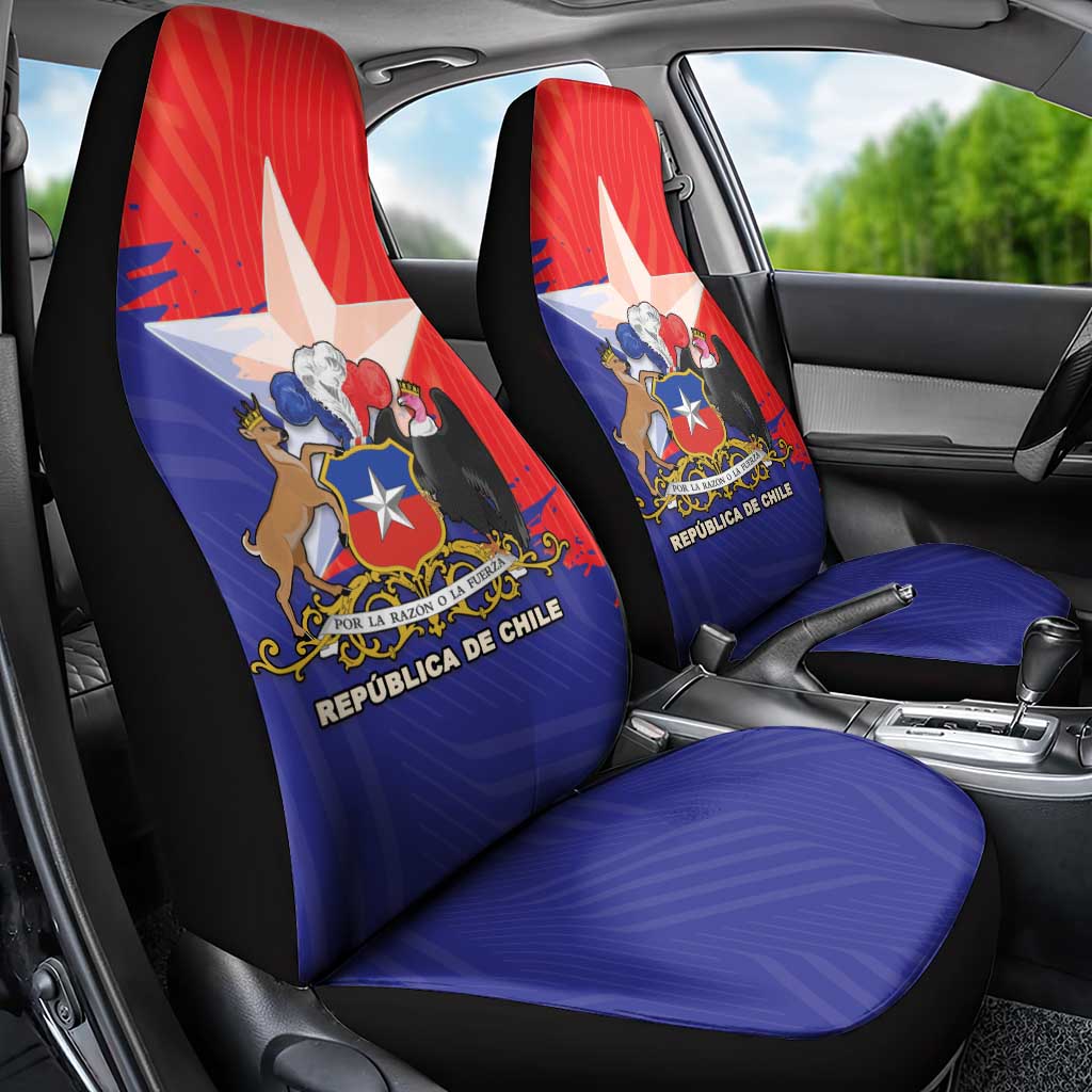 Chile Coat Of Arms Car Seat Cover With Flag Style - Wonder Print Shop