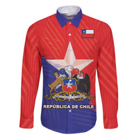 Chile Coat Of Arms Family Matching Off The Shoulder Long Sleeve Dress and Hawaiian Shirt With Flag Style - Wonder Print Shop