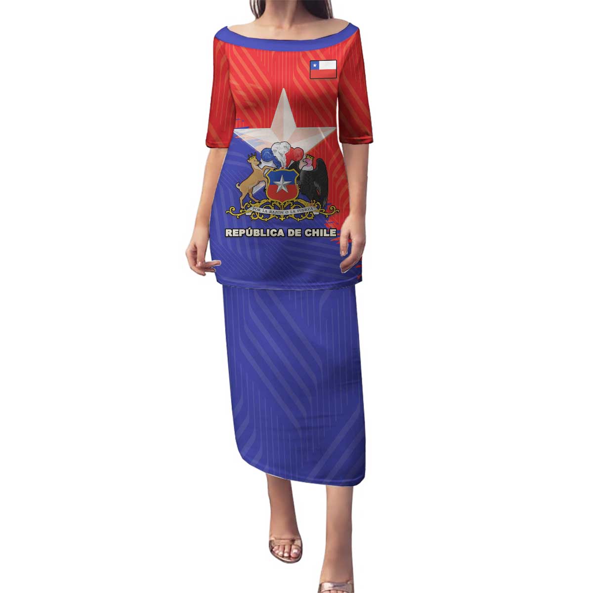 Chile Coat Of Arms Family Matching Puletasi and Hawaiian Shirt With Flag Style - Wonder Print Shop