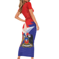 Chile Coat Of Arms Family Matching Short Sleeve Bodycon Dress and Hawaiian Shirt With Flag Style - Wonder Print Shop
