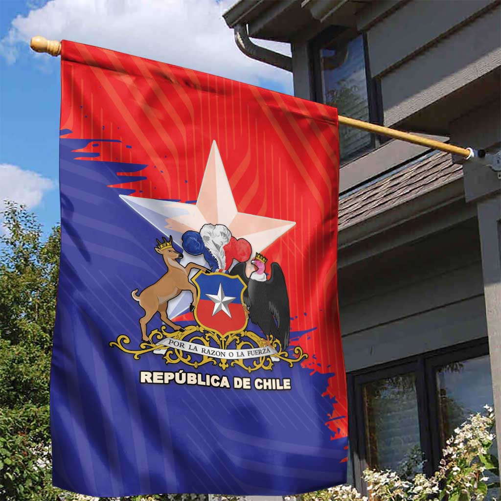 Chile Coat Of Arms Garden Flag With Flag Style - Wonder Print Shop