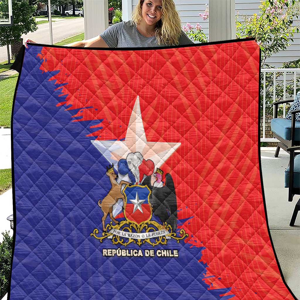 Chile Coat Of Arms Quilt With Flag Style - Wonder Print Shop