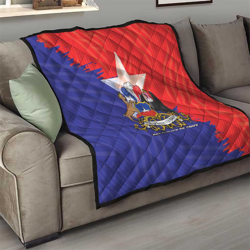 Chile Coat Of Arms Quilt With Flag Style - Wonder Print Shop