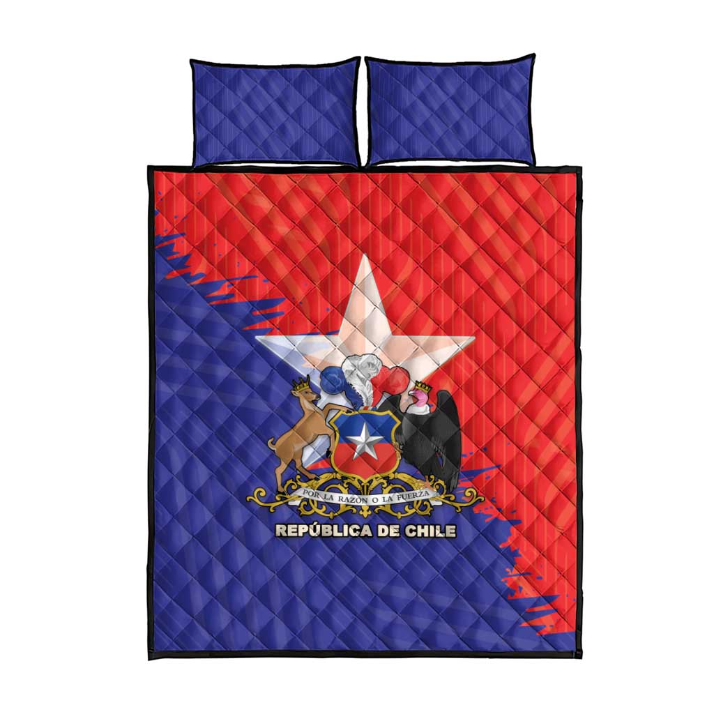 Chile Coat Of Arms Quilt Bed Set With Flag Style - Wonder Print Shop