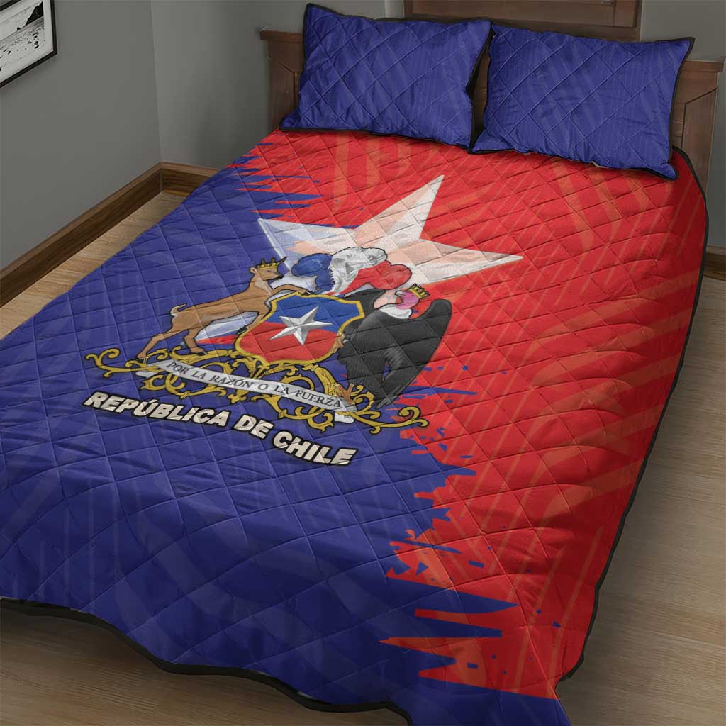 Chile Coat Of Arms Quilt Bed Set With Flag Style - Wonder Print Shop