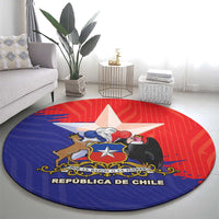 Chile Coat Of Arms Round Carpet With Flag Style