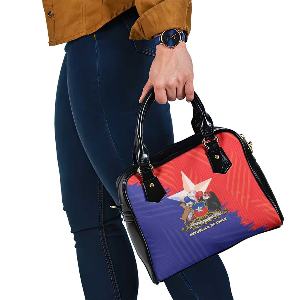 Chile Coat Of Arms Shoulder Handbag With Flag Style