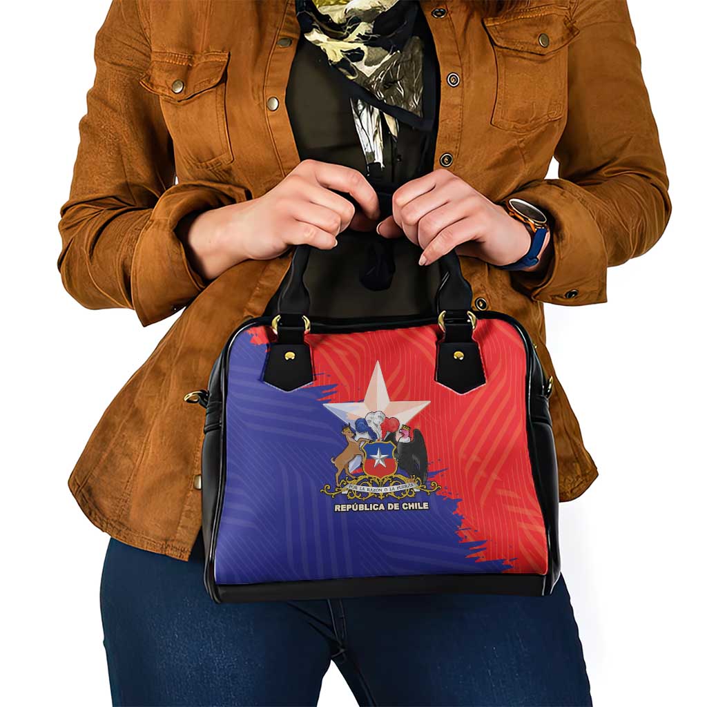 Chile Coat Of Arms Shoulder Handbag With Flag Style