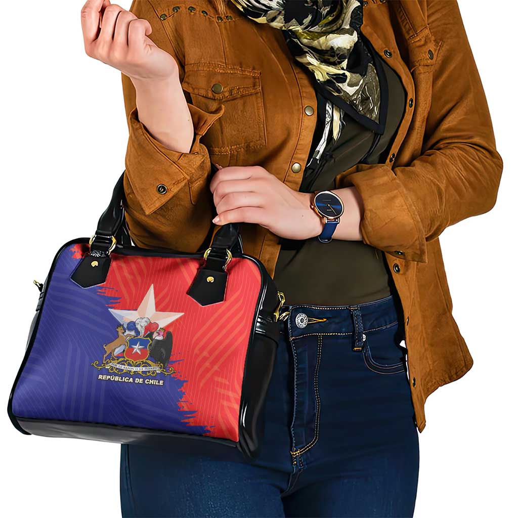 Chile Coat Of Arms Shoulder Handbag With Flag Style