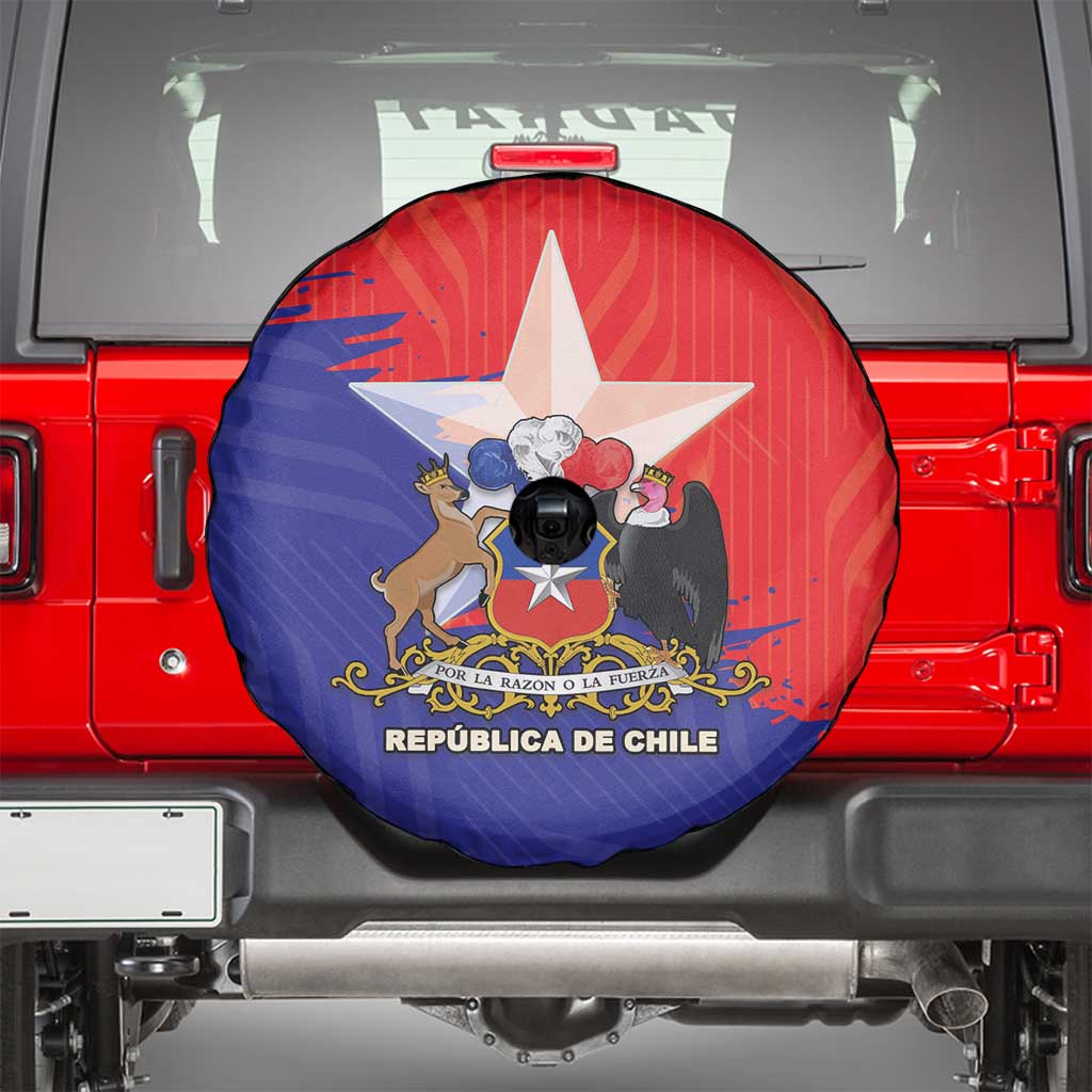 Chile Coat Of Arms Spare Tire Cover With Flag Style - Wonder Print Shop