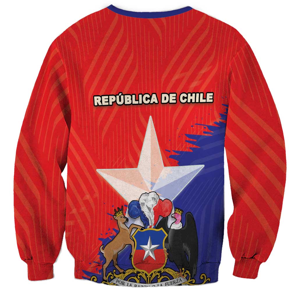 Chile Coat Of Arms Sweatshirt With Flag Style - Wonder Print Shop