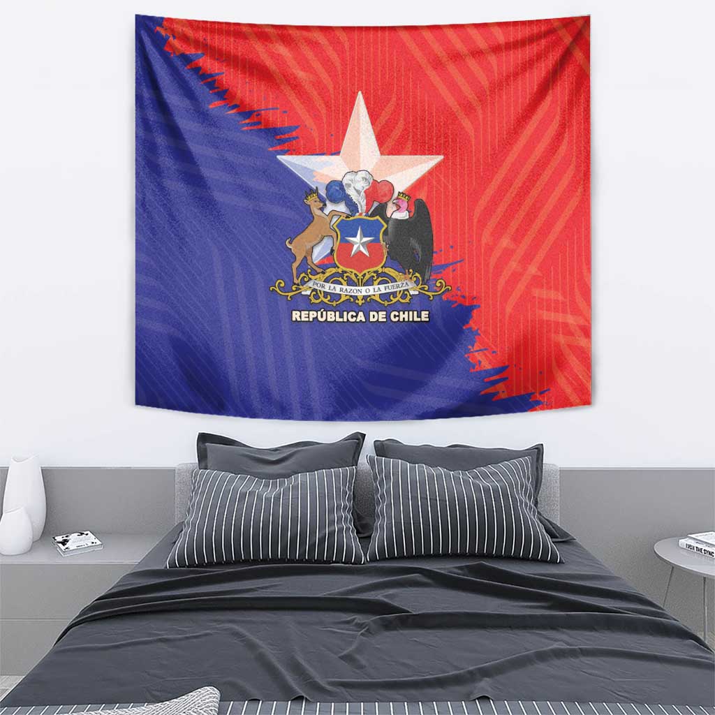 Chile Coat Of Arms Tapestry With Flag Style - Wonder Print Shop