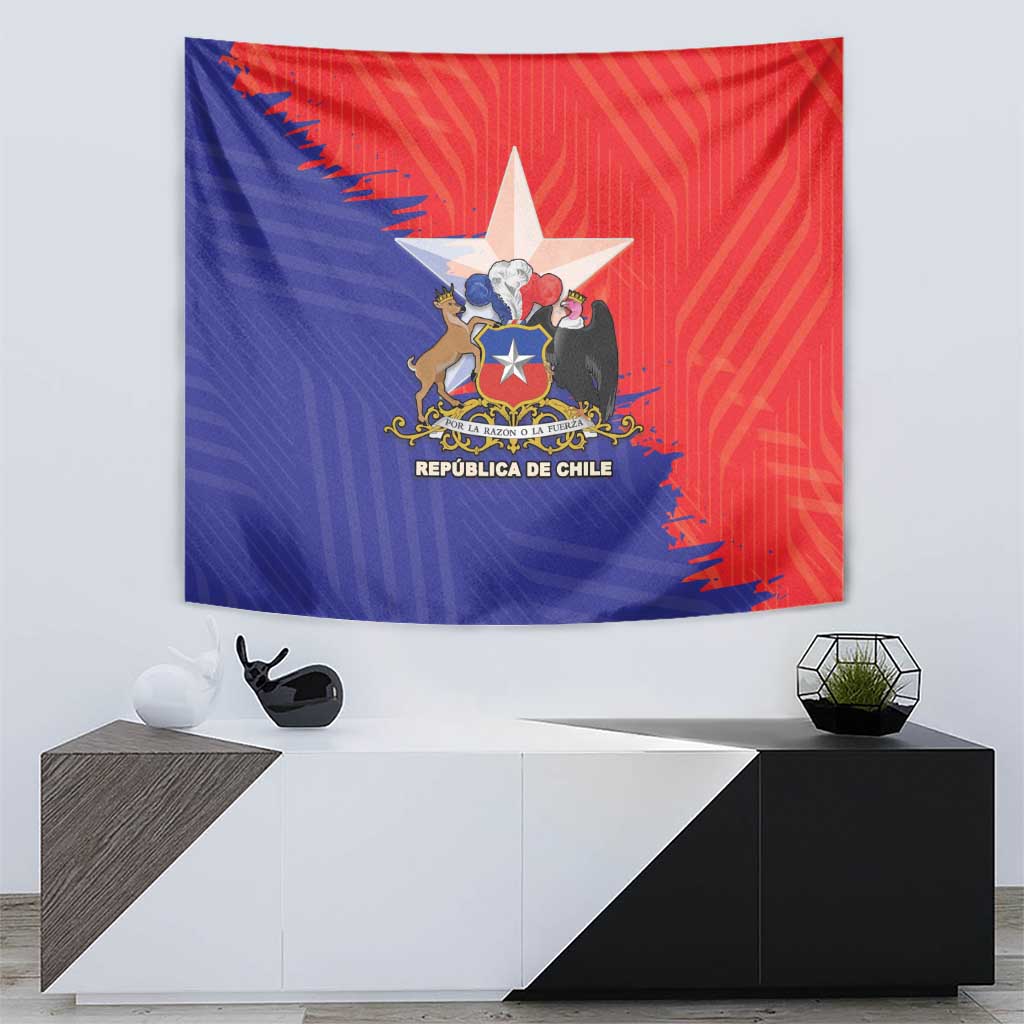Chile Coat Of Arms Tapestry With Flag Style - Wonder Print Shop