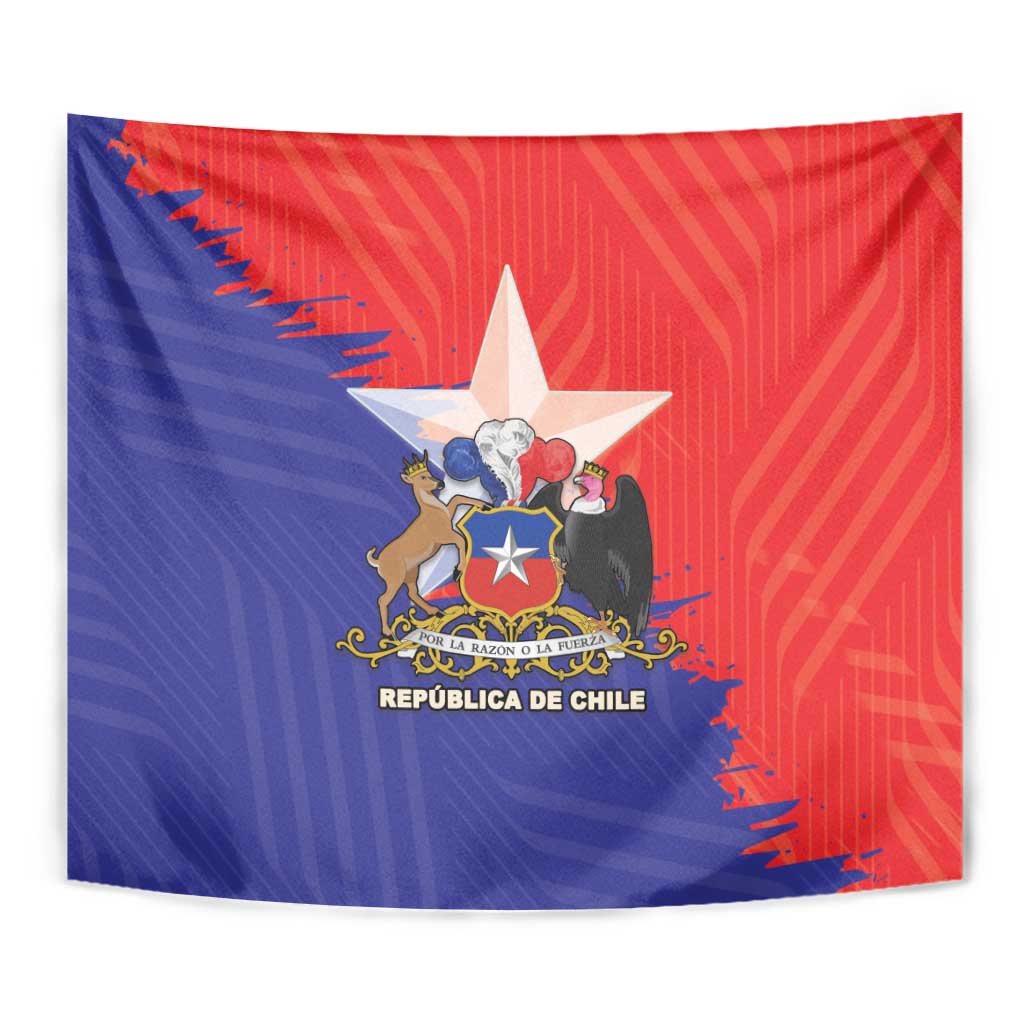 Chile Coat Of Arms Tapestry With Flag Style - Wonder Print Shop