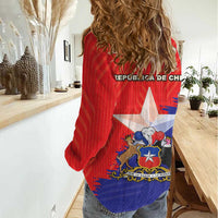 Chile Coat Of Arms Women Casual Shirt With Flag Style - Wonder Print Shop