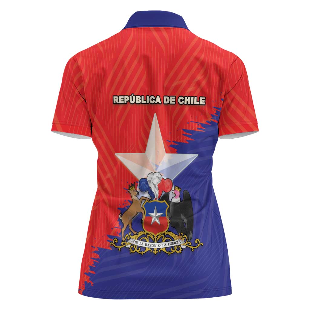 Chile Coat Of Arms Women Polo Shirt With Flag Style - Wonder Print Shop