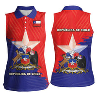 Chile Coat Of Arms Women Sleeveless Polo Shirt With Flag Style - Wonder Print Shop