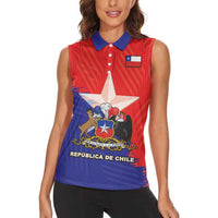 Chile Coat Of Arms Women Sleeveless Polo Shirt With Flag Style - Wonder Print Shop