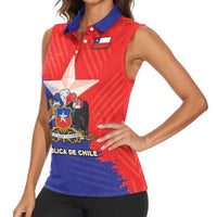 Chile Coat Of Arms Women Sleeveless Polo Shirt With Flag Style - Wonder Print Shop