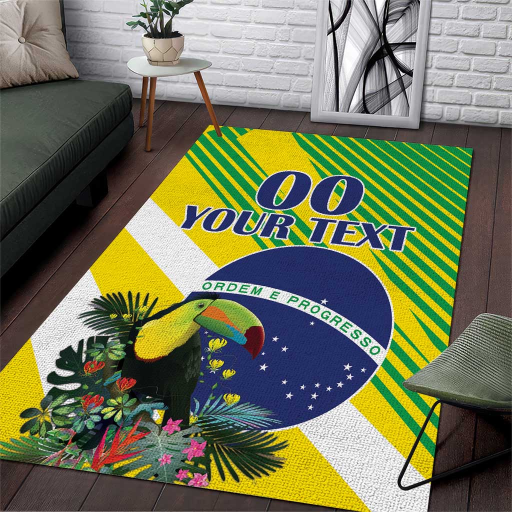 Custom Brazil Independence Day Area Rug Toco Toucan Ordem e Progresso - Wonder Print Shop