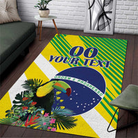 Custom Brazil Independence Day Area Rug Toco Toucan Ordem e Progresso - Wonder Print Shop