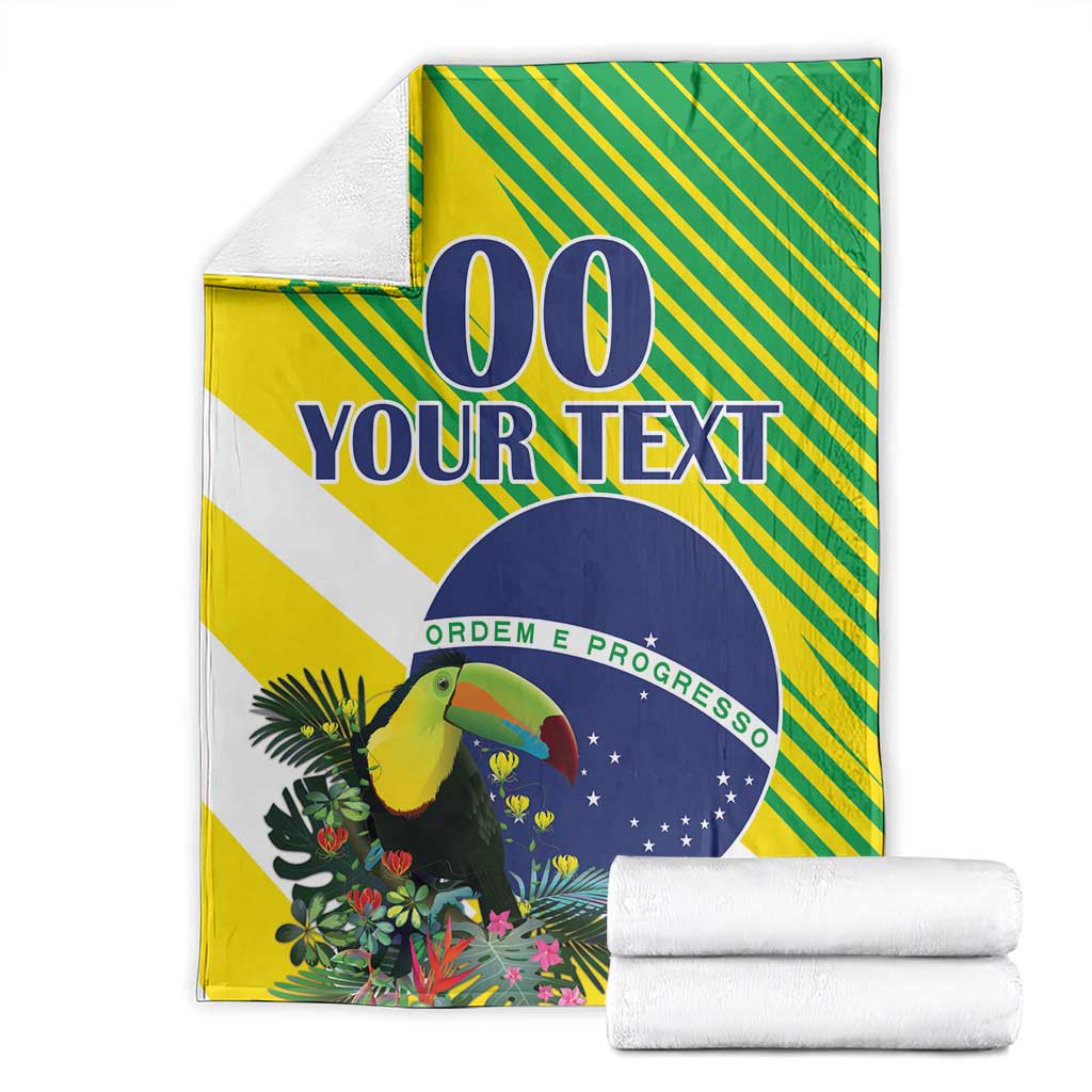 Custom Brazil Independence Day Blanket Toco Toucan Ordem e Progresso