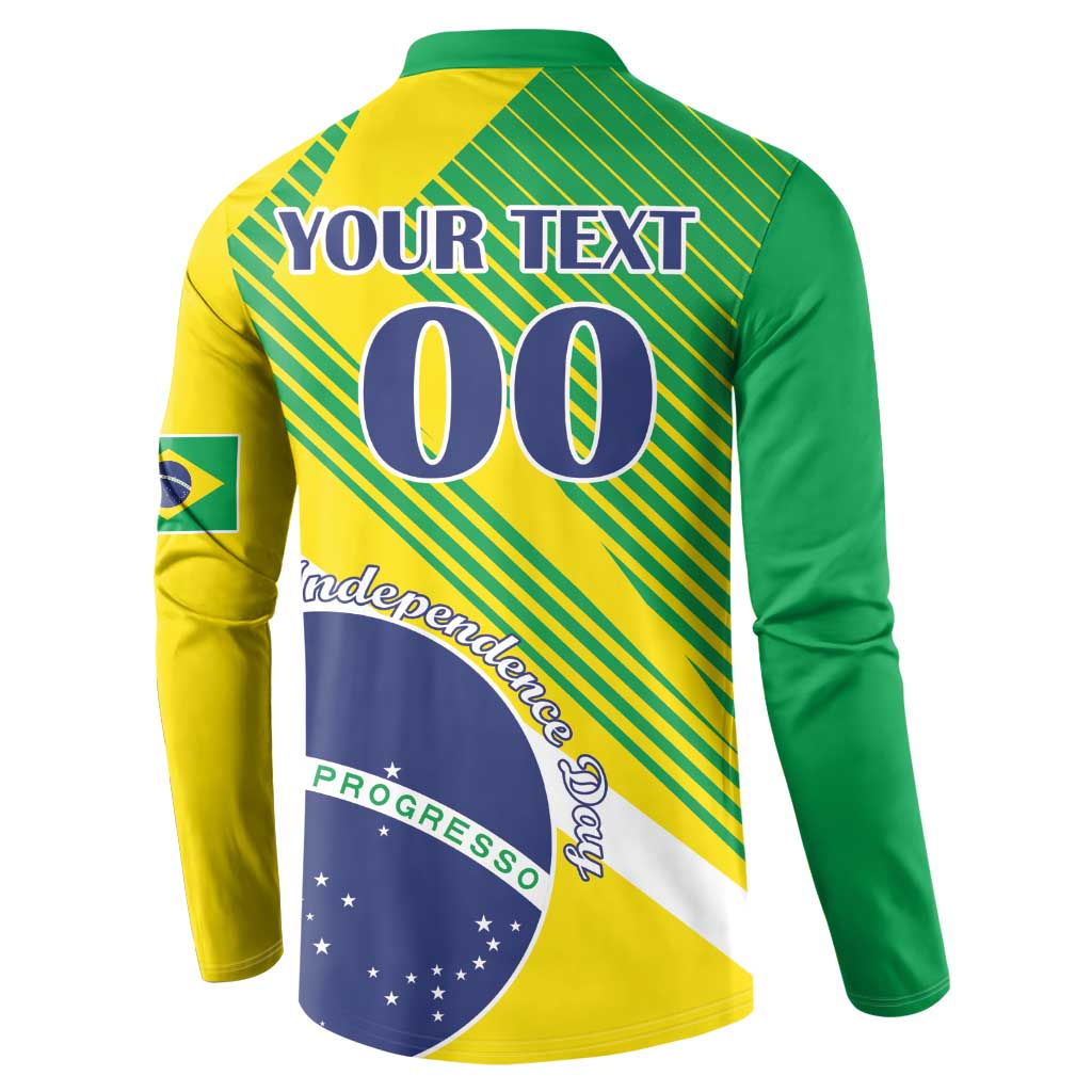 Custom Brazil Independence Day Button Sweatshirt Toco Toucan Ordem e Progresso - Wonder Print Shop
