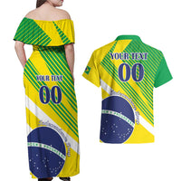 Custom Brazil Independence Day Couples Matching Off Shoulder Maxi Dress and Hawaiian Shirt Toco Toucan Ordem e Progresso - Wonder Print Shop