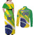 Custom Brazil Independence Day Couples Matching Off Shoulder Maxi Dress and Long Sleeve Button Shirt Toco Toucan Ordem e Progresso - Wonder Print Shop
