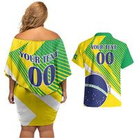 Custom Brazil Independence Day Couples Matching Off Shoulder Short Dress and Hawaiian Shirt Toco Toucan Ordem e Progresso - Wonder Print Shop