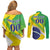 Custom Brazil Independence Day Couples Matching Off Shoulder Short Dress and Long Sleeve Button Shirt Toco Toucan Ordem e Progresso - Wonder Print Shop