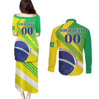 Custom Brazil Independence Day Couples Matching Puletasi and Long Sleeve Button Shirt Toco Toucan Ordem e Progresso - Wonder Print Shop